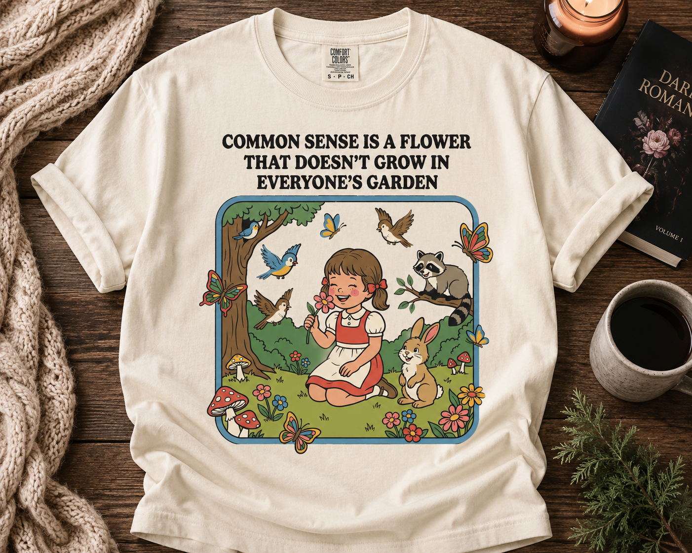 Common Sense Is a Flower Retro Graphic Tee