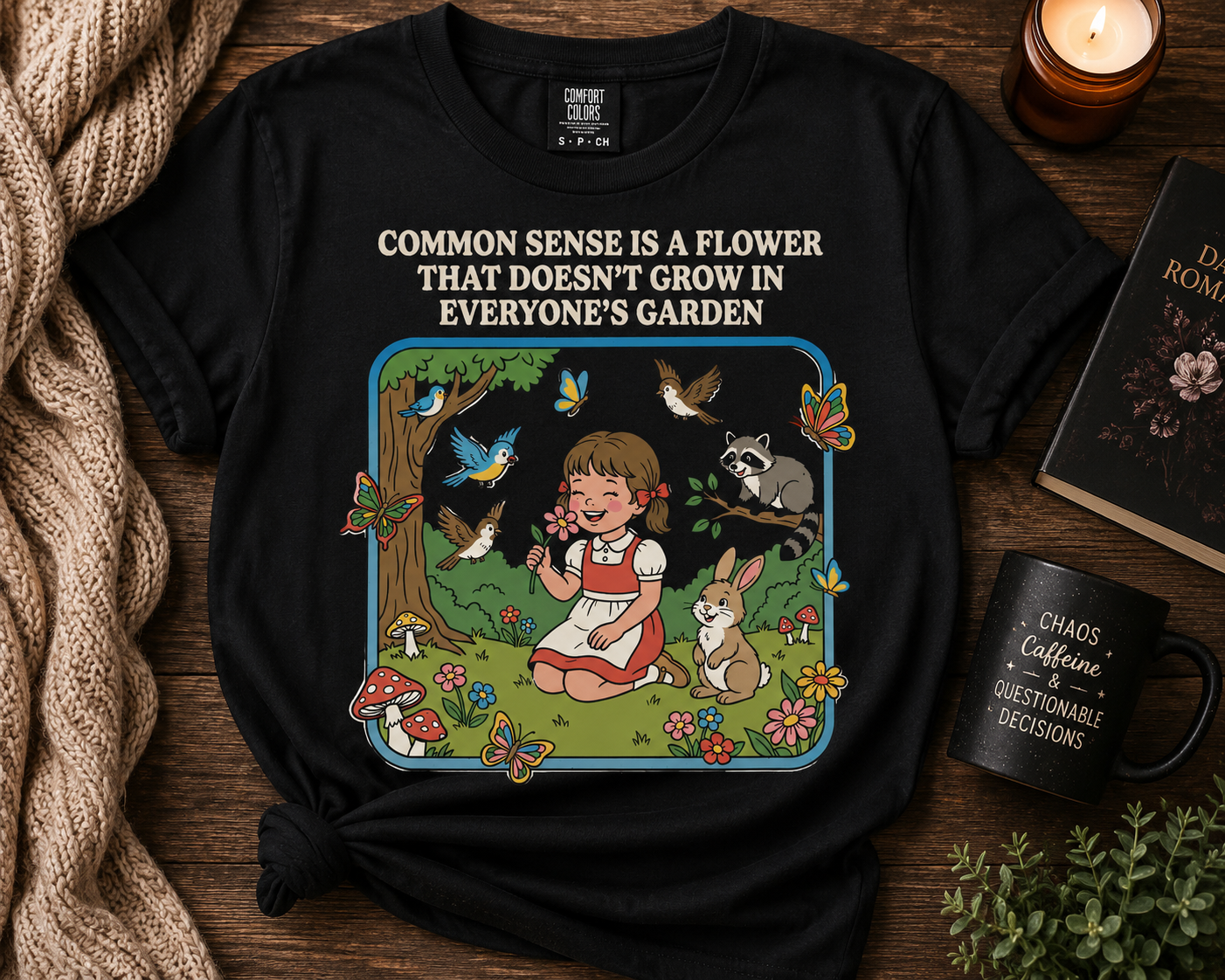 Common Sense Is a Flower Retro Graphic Tee